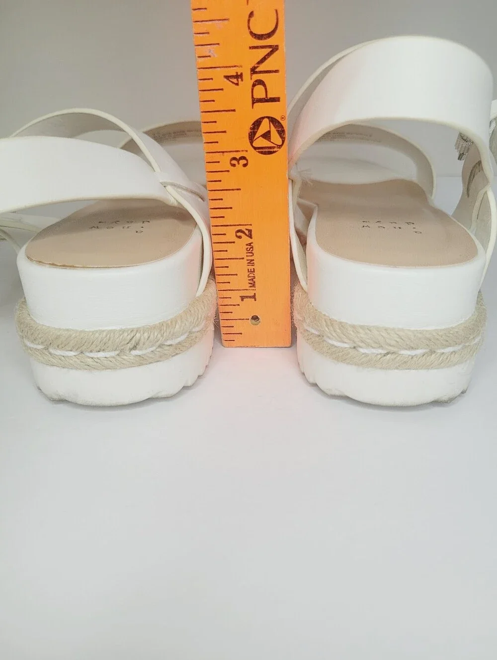 A New Day Rianne Strappy White Espadrille Sandals Women's 7.5 Platform Summer